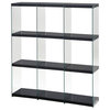 Baxter Bookcase, Black and Clear Glass