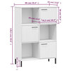 vidaXL Bookshelf Bookcase with Metal Legs Storage Cabinet White Solid Wood OSLO