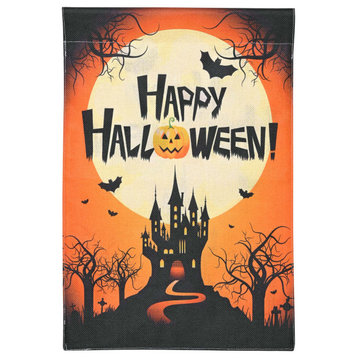 12"x18" Halloween Garden Flag Castle Bat Pumpkin Jack O Lantern Party
