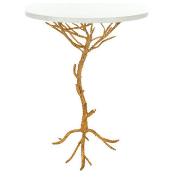 Carolyn Rooted Gold Accent Table