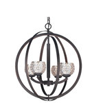 Woodbridge Lighting - Mirage 4-Light Pendant Chandelier, Bronze, Mercury Crystal Ball, Halogen G9 - A chandelier provides a wonderful opportunity to let your style take center stage and to set the tone of your space. Hang our Mirage 4-Light Pendant Chandelier above your formal dining table or in a grand entryway to welcome guests as they arrive. This fixture will draw the eyes up and illuminate your space in stylish appeal.