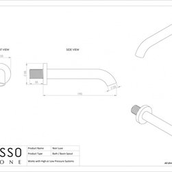 Lusso Luxe Series Wall Mounted Bath Mixer Tap Valve & Spout Chrome - Products