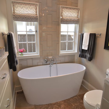 Dynamic Transitional Bathroom Renovation