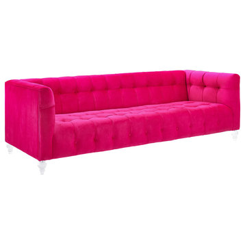 Bea Hot Pink Velvet Sofa