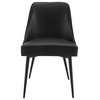 Steve Silver Colfax Side Chair in Black Faux Leather