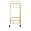 GDF Studio Louise Indoor Modern Bar Cart with Tempered Glass, Gold