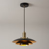 Rancho Mirage Large Pendant Light Matte Black/Gold-Leaf Shade ...