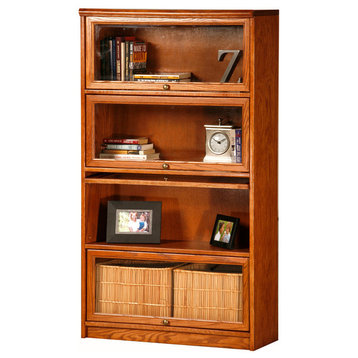 Eagle Furniture Classic Oak 4-Door Lawyer Bookcase, Medium Oak