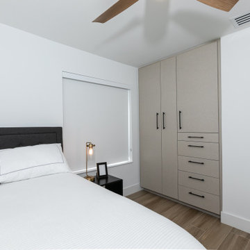 Earth Tone Transitional Closet and Bathroom