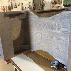 Pickled White Oak Pier Table / Altar Table - Console Tables