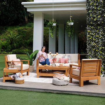 Logan Teak Wood Patio Sofa