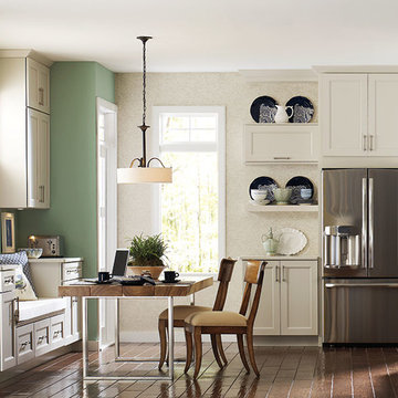 Off White Cabinets in a Casual Kitchen