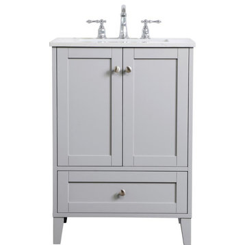 Bathroom Vanity Sink Traditional Antique Single Gray Brushed Nickel