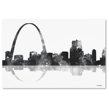 Marlene Watson 'Gateway Arch St Louis MO Skyline BG-1' Canvas Art, 16"x24"