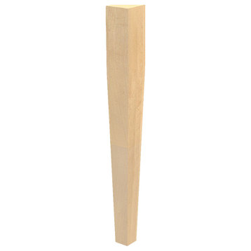 35-1/4" Tall 2 Sided Square Tapered Kitchen Table Leg, Cherry
