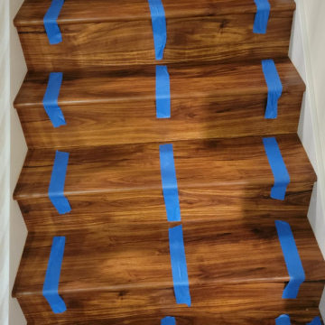 Brazilian Cherry Stair (Rounded first step / solid no white riser)