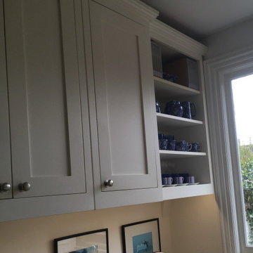 Herne Hill Shaker Style painted kitchen with solid iroko work tops