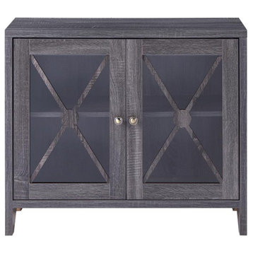 Furniture of America Astro Wood 2-Shelf Accent Cabinet in Distressed Gray