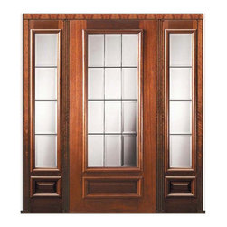 Prehung Patio Sidelites Door 80 Wood Mahogany Patio 3/4 Lite Glass - Patio Doors