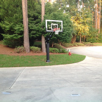 Larry C's Pro Dunk Gold Basketball System on a 45x35 in Evans, GA