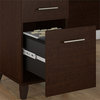 UrbanPro Sit to Stand L Desk with Hutch and Cabinet in Cherry