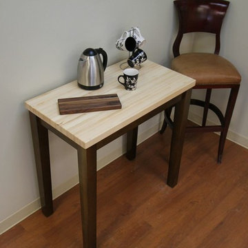 Butcher Block Country Kitchen Island and Walnut Bar Board