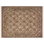 Bareen's Designer Rugs - Basan Pak-Persian Rossana Ivory/Pink Wool Rug - 8'5 x 10'0 - Designed with mesmerizing intricacy and gorgeous color palette, this hand-knotted masterpiece demonstrates the beauty and electrifying thrill of Pak Persian art. These meticulously handcrafted Pak-Persian rug is made with pure wool and features breathtaking traditional and Transitional designs in bold lush color pallet. Known for their intricate designs these rugs are a reproduction of Persian rugs, made in Pakistan with unique Mughal designs. Made by master weavers using the same Persian texture, design and dying technique, we wanted to produce the most significant manifestation of the Persian art, life and culture. This rug is most famous for its exceptional quality, incredible designs, patterns and vibrant rich color. Pak-Persian rugs made with Persian weave with high knot counts, which enables the high intricacy and detail found in the patterns are also referred to as "State of art", each color adds a rich beautiful detail in the artwork of this rug. The design, color and beautiful chromatic composition with a vibrant sheen with traditional and Transitional designs, exude beauty, elegance and quality make this rug a masterpiece of its own.