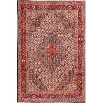 Consigned, Traditional Medallion Hand Knotted Mood Oriental Area Rug, 9'8"X6'6"