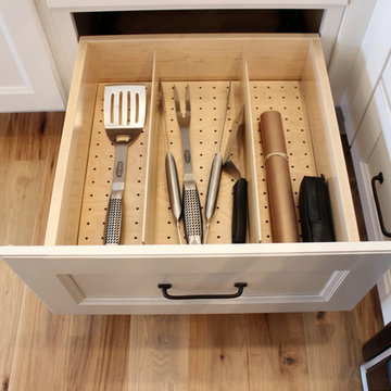 White and Gray Kitchen with Massive Storage Solutions