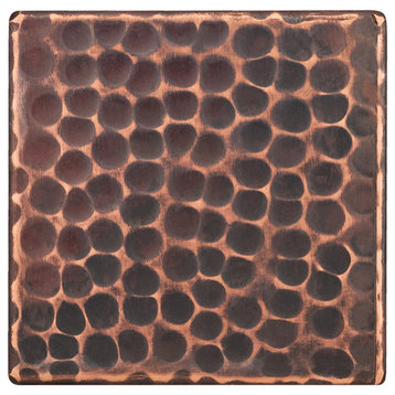 Hammered Copper Tile, 3"x3", Set of 4