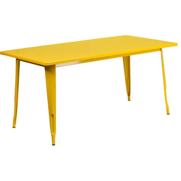 Flash Furniture 31.5"X63" Rectangular Yellow Metal Indoor Table