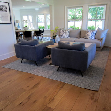 AMAGANSETT: WIDE PLANK CHARACTER WHITE OAK INSTALLED/FINISHED W BONA TRAFFIC HD