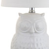 Hoot 20.5" Ceramic Mini Table Lamp, White Owl