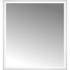 33" x 36" Rounded White Lacquer Custom Framed Mirror