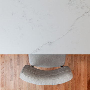 Quartz Kitchen Island Countertop Detail with Seating – Hamilton MA