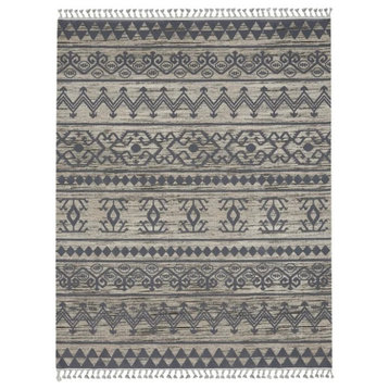 Bohemian Area Rug, Moroccan Abstract Pattern, Mocha-Charcoal/9' X 12'2"