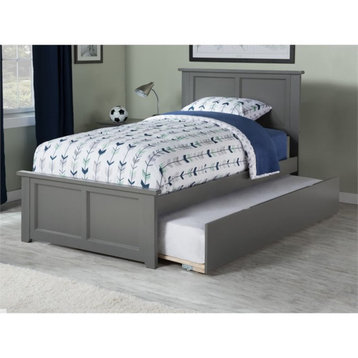 AFI Madison Solid Wood Twin XL Platform Bed with Twin XL Trundle in Gray