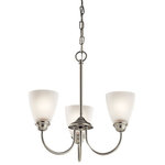 Kichler Lighting - Kichler Lighting 43637OZL18 Jolie - 18" 30W 3 LED Mini Chandelier - Enjoy the splendor of this Brushed Nickel 3 light LED mini chandelier from the refreshing Jolie Collection. The clean lines are beautifully accented by satin etched glass. Jolie is the perfect transitional style for a variety of homes.  Canopy Included: TRUE  Shade Included: TRUE  Canopy Diameter: 5.00  Dimable: TRUE  Color Temperature:   Lumens:   CRI: 92Jolie 18" 30W 3 LED Mini Chandelier Olde Bronze Satin Etched Glass *UL Approved: YES  *Energy Star Qualified: YES *ADA Certified: n/a  *Number of Lights: Lamp: 3-*Wattage:10w A19 LED bulb(s) *Bulb Included:Yes *Bulb Type:A19 LED *Finish Type:Olde Bronze