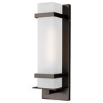 Sea Gull Lighting - Sea Gull Lighting 8520701-71 Alban - 1 Light Small Outdoor Wall Lantern - Alban has modern charm with a minimalist twist. EtAlban 1 Light Small  Antique Bronze Etche *UL: Suitable for wet locations Energy Star Qualified: n/a ADA Certified: n/a  *Number of Lights: Lamp: 1-*Wattage:60w T10 Medium Base bulb(s) *Bulb Included:No *Bulb Type:T10 Medium Base *Finish Type:Antique Bronze