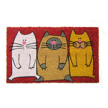 Three Colorful Cats Doormat