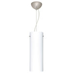 Besa Lighting - Besa Lighting 1KX-412807-SN Tondo 18 - One Light Cord Pendant with Dome Canopy - Tondo 18 is a classic open-ended cylinder of handcTondo 18 One Light C Bronze Opal Matte Gl *UL Approved: YES Energy Star Qualified: n/a ADA Certified: n/a  *Number of Lights: Lamp: 1-*Wattage:150w A19 Medium base bulb(s) *Bulb Included:No *Bulb Type:A19 Medium base *Finish Type:Bronze