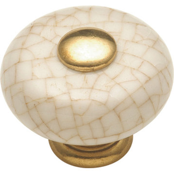 Belwith Hickory 1-1/4 " Tranquility Vintage Brown Crackle Cabinet Knob P222-VC