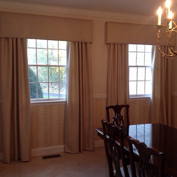 Stationary Panels with Tailored Cornice, Dining Room