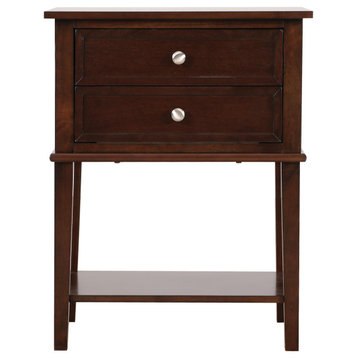 Newton 2-Drawer Nightstand (28 in. H x 22 in. W x 16 in. D), Cappuccino