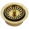 Insinkerator Style Disposal Flange And Strainer In Polished Brass, Polished Brass