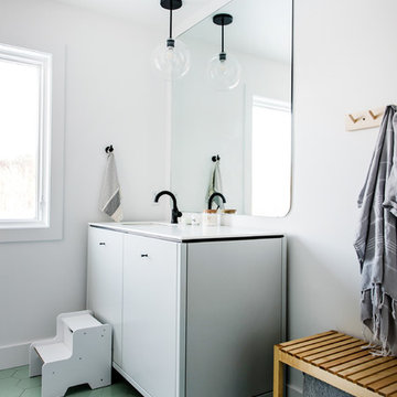 Minimalist Hexagon Guest Bathroom