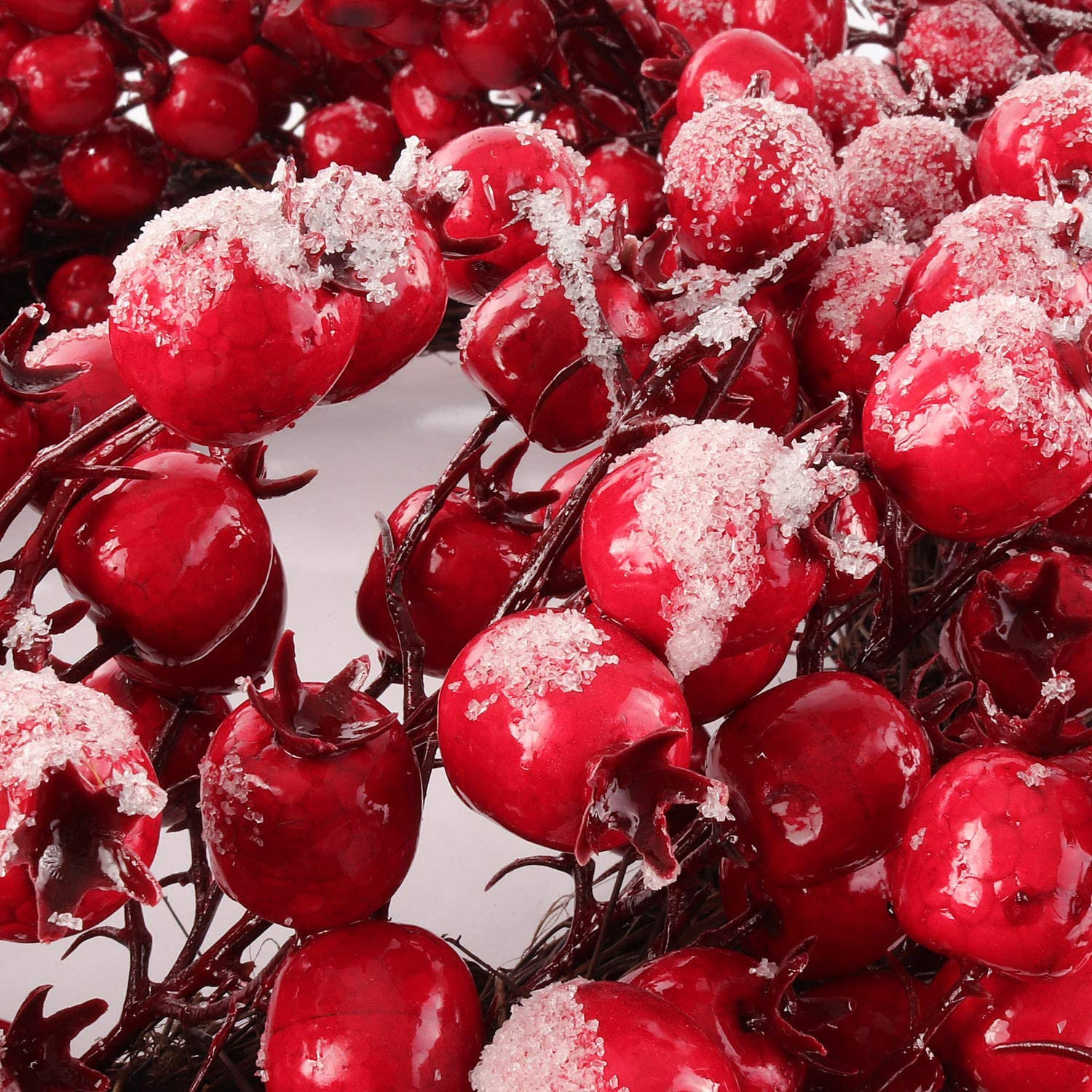 Christmas Berry Wreath 22" With Ice Front Door