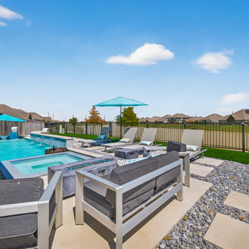 Tiburon • Katy, Texas — Pool, Spa & Raised Water Feature