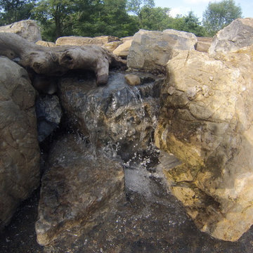 Natural Stone Waterfall in Swimming Pool