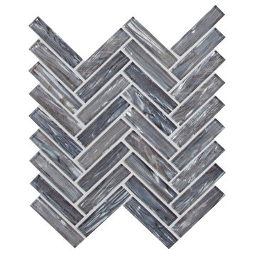 MSI SMOT-GLS-SHISLV8MM 12" x 13" Herringbone Mosaic Walls Tile - - Shimmering